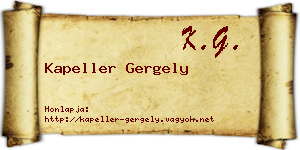 Kapeller Gergely névjegykártya